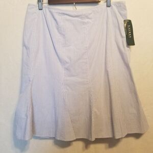 Lauren Ralph Lauren 12 Skirt Short Blue White Striped Cotton Nautical Coastal